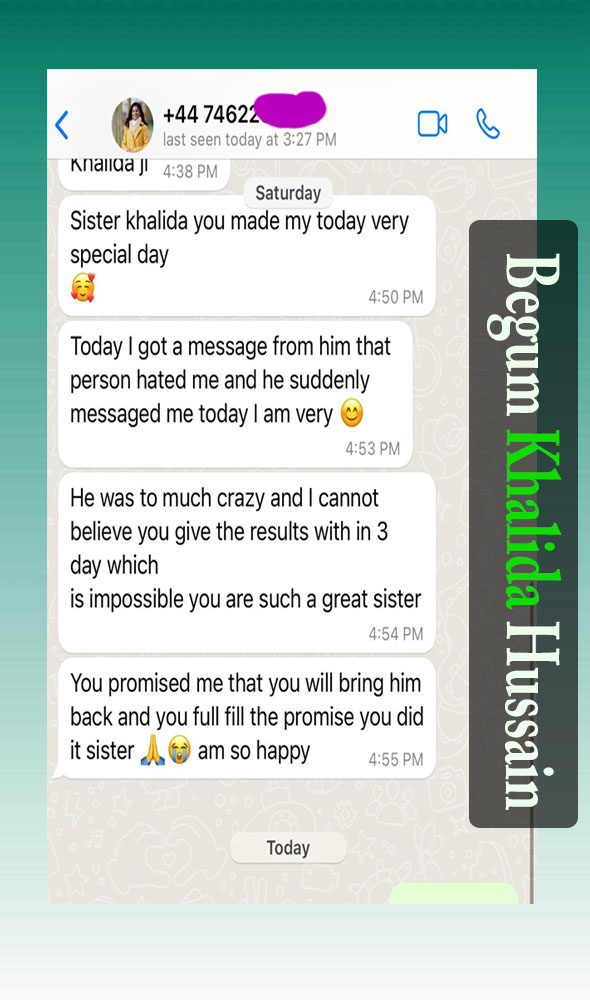 WhatsApp chat feedback of our happy client