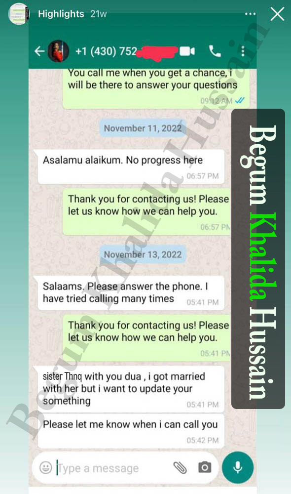 WhatsApp chat feedback of our happy client
