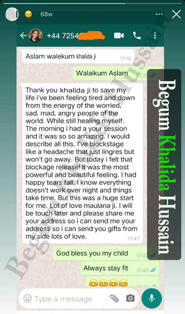 WhatsApp chat feedback of our happy client