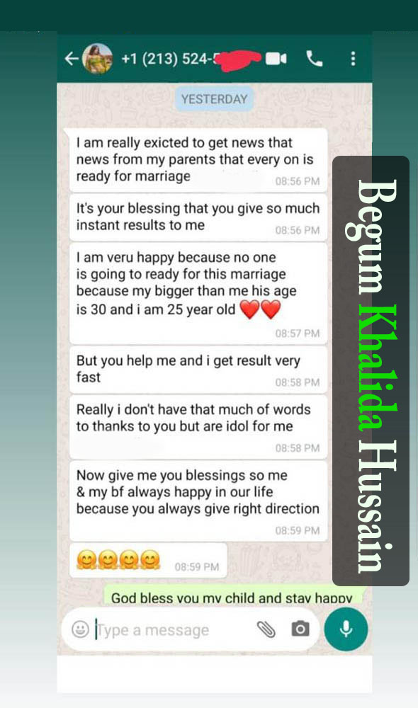 WhatsApp chat feedback of our happy client